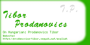 tibor prodanovics business card